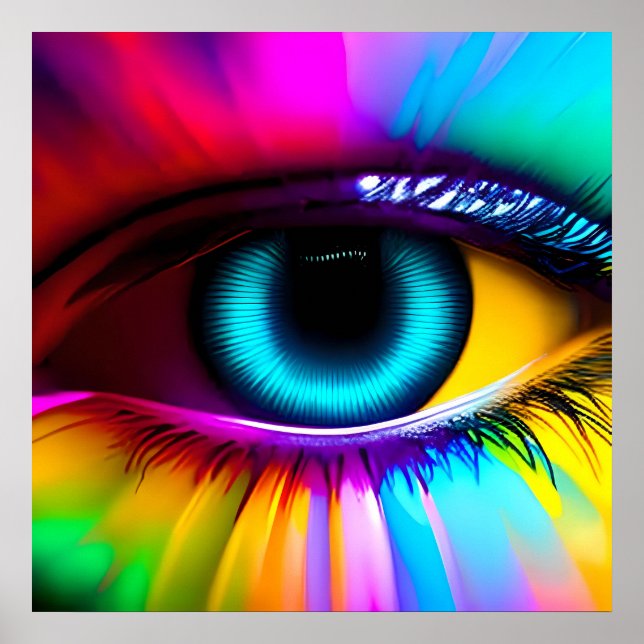 Psychedelisches Oversifiziertes Augenposter Poster (Vorne)