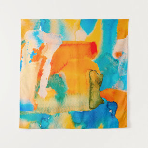 Psychedelisches Papier. Classic Blue und Lush Lava Wandteppich
