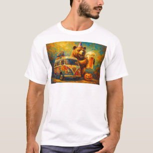 Psychedelisches Party-Bär-Van-T-Shirt T-Shirt