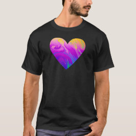 Psychedelisches Party Liquid Heart T-Shirt