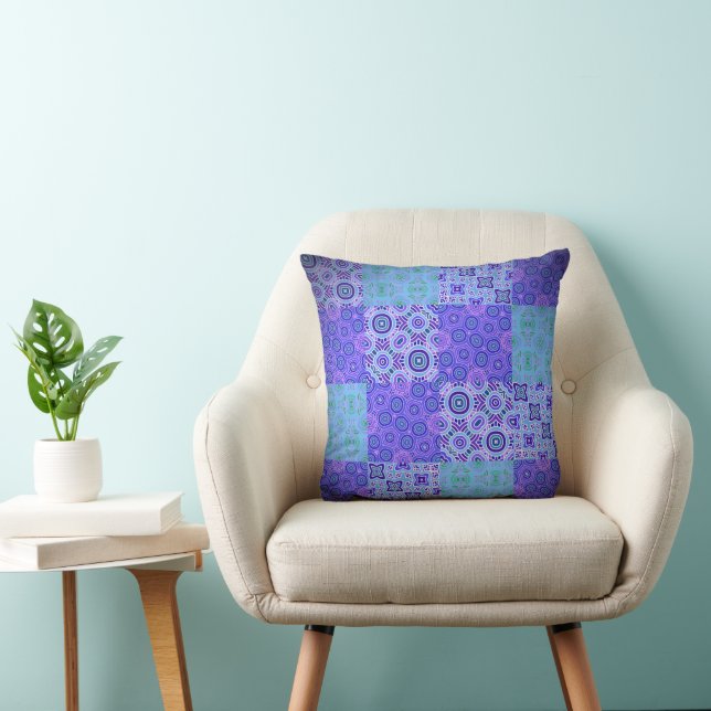 Psychedelisches Patchwork-Muster Kissen (Stuhl )