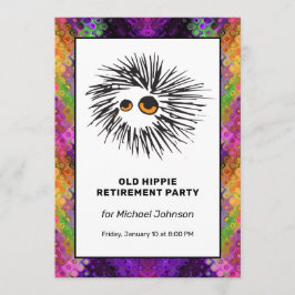 Psychedelisches Peace Sign Hippie Retirement Party Einladung
