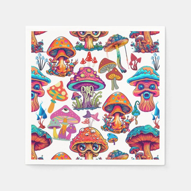 Psychedelisches Pilzmuster 3D Serviette (Vorderseite)
