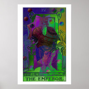 Psychedelisches Poster des Kaisers Tarot Card