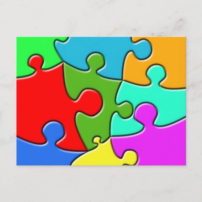 Psychedelisches Puzzle Postkarte (Vorderseite)