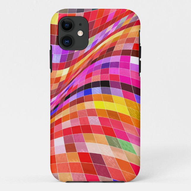 Psychedelisches Quadratmuster Case-Mate iPhone Hülle (Rückseite)