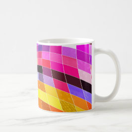 Psychedelisches Quadratmuster Kaffeetasse