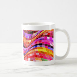 Psychedelisches Quadratmuster Kaffeetasse
