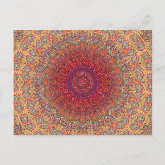 Psychedelisches Radialmuster: Postkarte (Vorderseite)