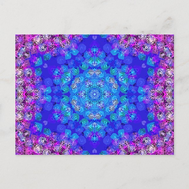Psychedelisches Radialmuster: Postkarte (Vorderseite)