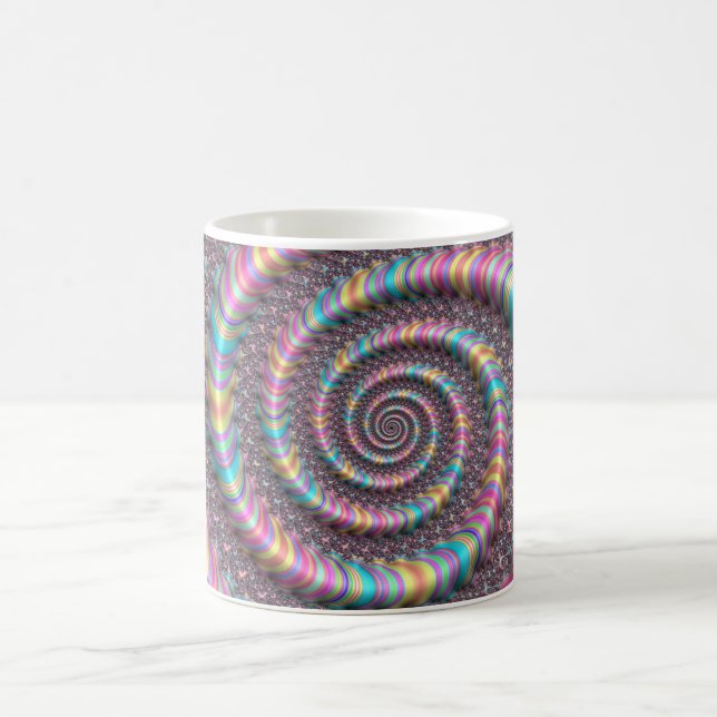 Psychedelisches Rainbow Unicorn Funky Nautilus Fra Kaffeetasse (Mittel)