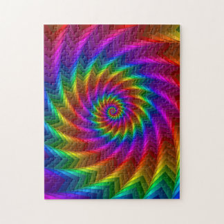 Psychedelisches Regenbogen-Spiralen-Puzzlespiel