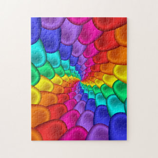 Psychedelisches Regenbogen-Spiralen-Puzzlespiel