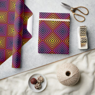 Psychedelisches Regenbogen-Zickzack Muster Geschenkpapier
