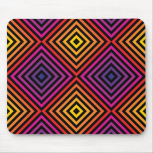 Psychedelisches Regenbogen-Zickzack Muster Mousepad