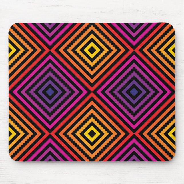 Psychedelisches Regenbogen-Zickzack Muster Mousepad (Vorne)