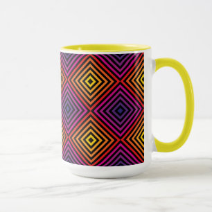 Psychedelisches Regenbogen-Zickzack Muster Tasse
