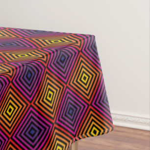 Psychedelisches Regenbogen-Zickzack Muster Tischdecke