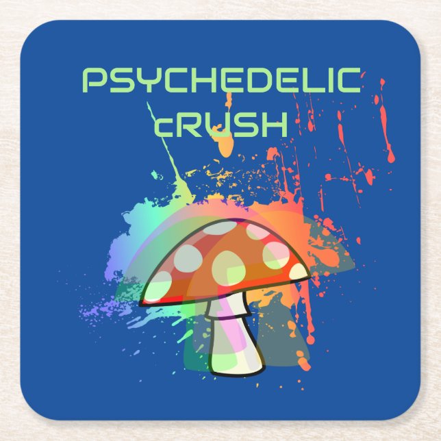 Psychedelisches Retro-Party wie es ist 1969! Rechteckiger Pappuntersetzer (Vorderseite)