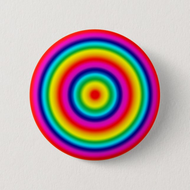 Psychedelisches rundes Regenbogen-Muster Button (Vorderseite)