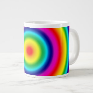 Psychedelisches rundes Regenbogen-Muster Jumbo-Tasse