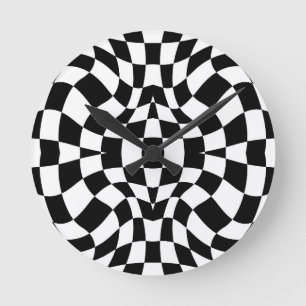 Psychedelisches Schach Runde Wanduhr