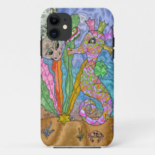 Psychedelisches Seepferd Meeresschildkröte Art Case-Mate iPhone Hülle
