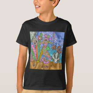 Psychedelisches-Seepferdchen-Wasserschildkröten-Ku T-Shirt