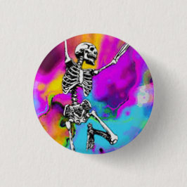 Psychedelisches Skelett Button