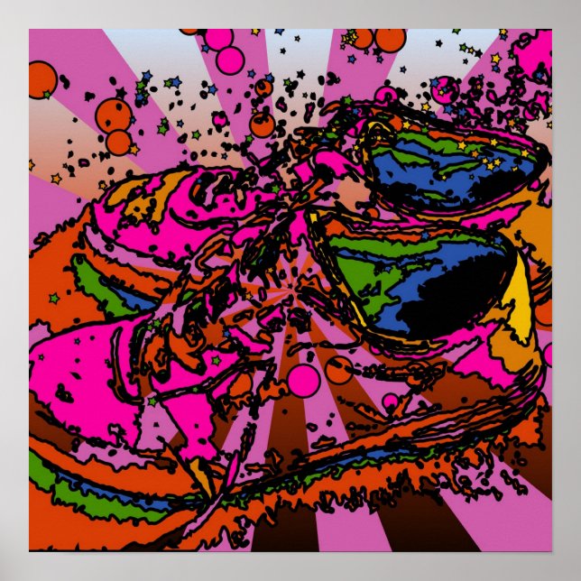 Psychedelisches Sneaker Poster (Vorne)