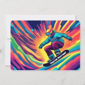 Psychedelisches Snowboarden Einladung zum Geburtst