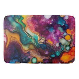 Psychedelisches Surreal-Aquarellmuster Badematte