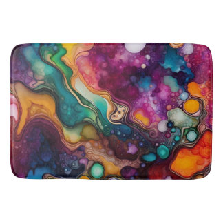 Psychedelisches Surreal-Aquarellmuster Badematte