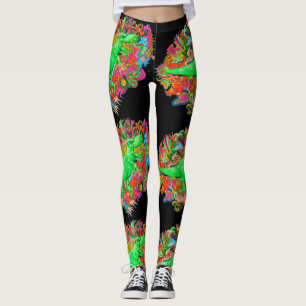 Psychedelisches T-Rex Leggings