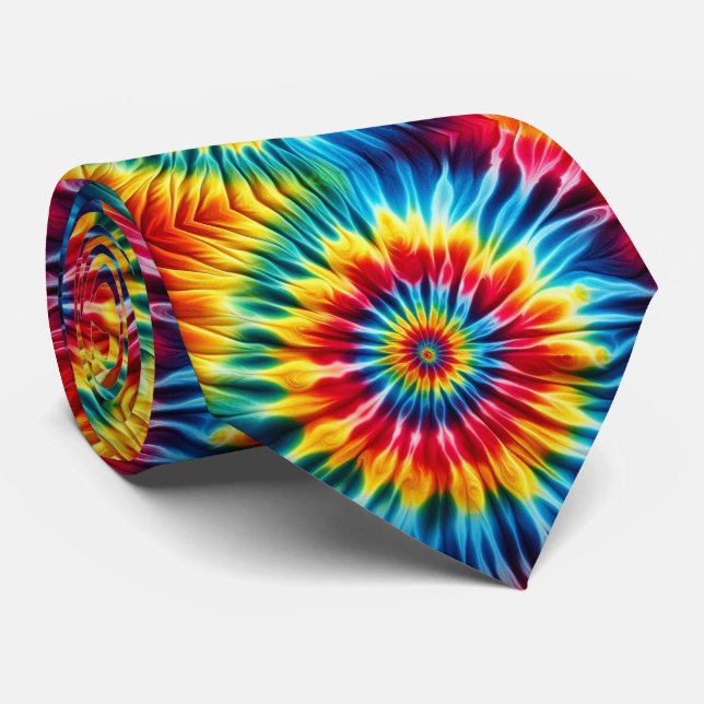 Psychedelisches Tie-Dye-Muster Krawatte (Gerollt)