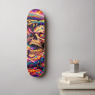 Psychedelisches Totenkopf-Schlangenskatetboard-Dec Skateboard