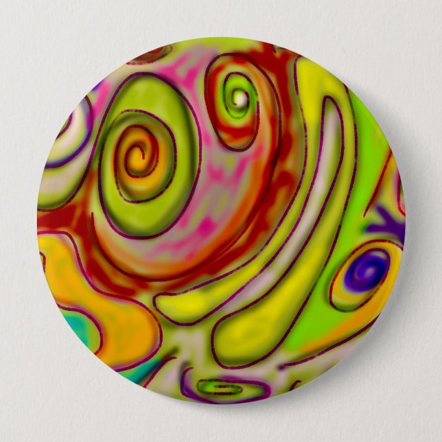 Psychedelisches ungewöhnliches Froschgesicht  Button (Vorderseite)