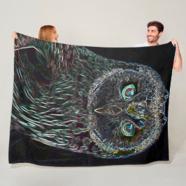 Psychedelisches Visions-Eulen-Geist-Tier-Totem Fleecedecke