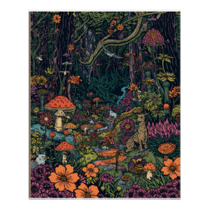 Psychedelisches Waldposter Poster