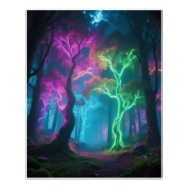 Psychedelisches Waldposter Poster