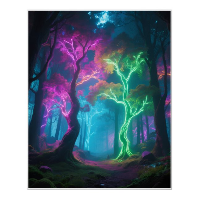 Psychedelisches Waldposter Poster (Vorderseite)
