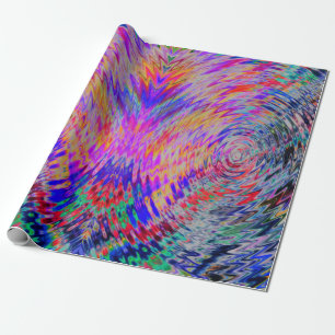 Psychedelisches Wrapping Paper in Regenbogenfarben Geschenkpapier