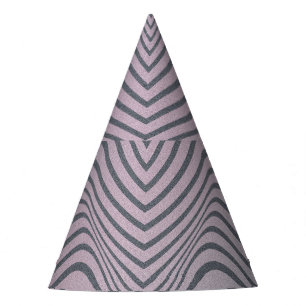 Psychedelisches Zebra: Graue Vintage Streifen. Partyhütchen