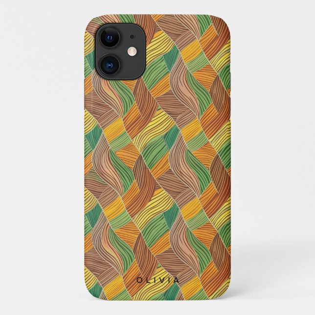 Psychedelisches zeitgenössisches Muster mit Linien Case-Mate iPhone Hülle (Rückseite)
