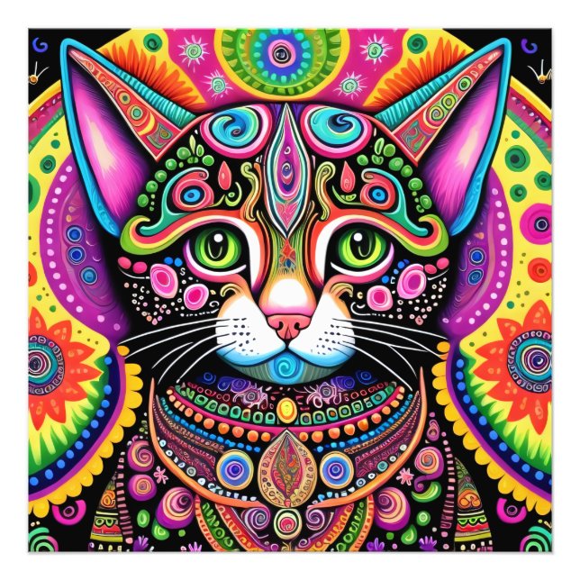 Psychedelkatze Fotodruck (Vorne)