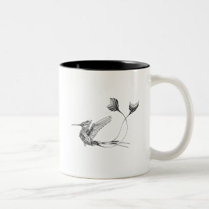 Psychedlic Vogel-Tätowierung Zweifarbige Tasse