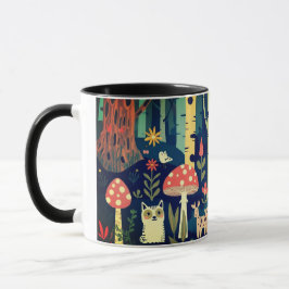 Psycheldelic forest design tasse