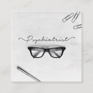 Psychiater Brille Quadrat Quadratische Visitenkarte