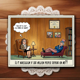 Psychiater Büro Humor Cartoon Postkarte
