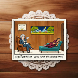 Psychiater-Praxis Humor Cartoon-Postkarte Postkarte
